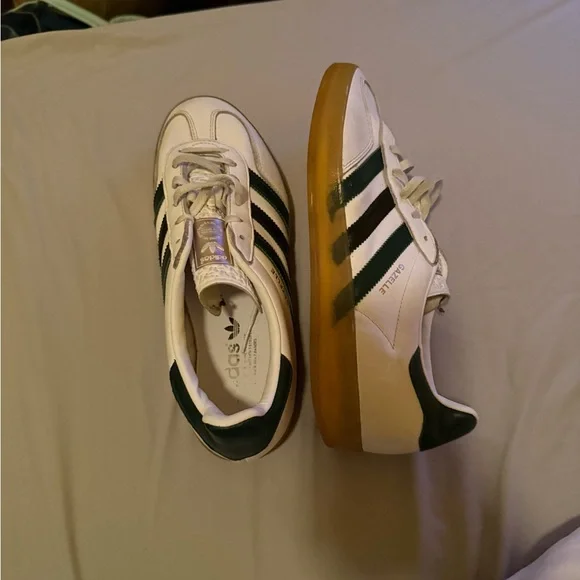Adidas Originals Gazelle Indoor Sneakers – White & Green – Women’s 9 - Picture 4 of 7